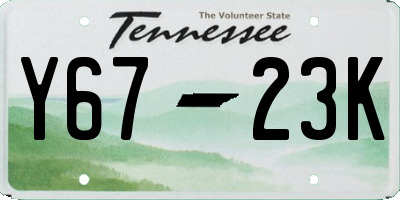 TN license plate Y6723K