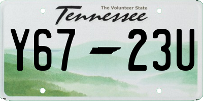 TN license plate Y6723U