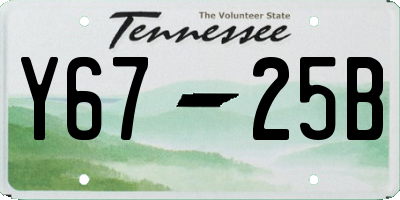TN license plate Y6725B