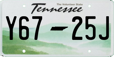 TN license plate Y6725J