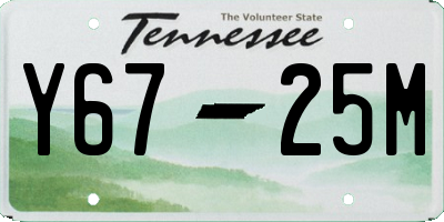 TN license plate Y6725M