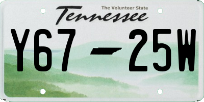 TN license plate Y6725W
