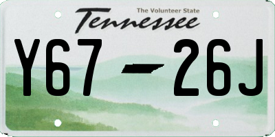 TN license plate Y6726J