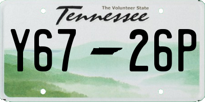 TN license plate Y6726P
