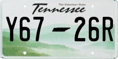 TN license plate Y6726R