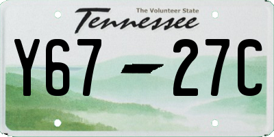 TN license plate Y6727C