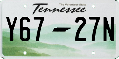 TN license plate Y6727N
