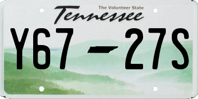 TN license plate Y6727S