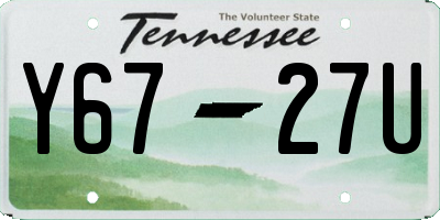 TN license plate Y6727U