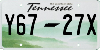 TN license plate Y6727X