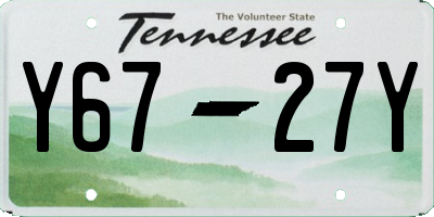 TN license plate Y6727Y