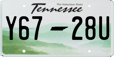 TN license plate Y6728U