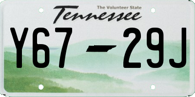 TN license plate Y6729J