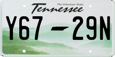 TN license plate Y6729N