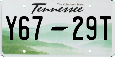 TN license plate Y6729T