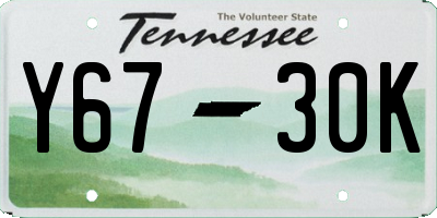 TN license plate Y6730K