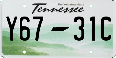 TN license plate Y6731C