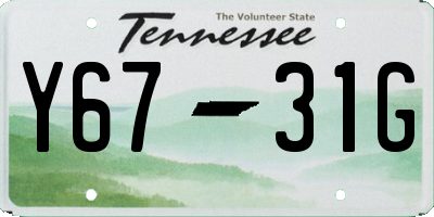 TN license plate Y6731G