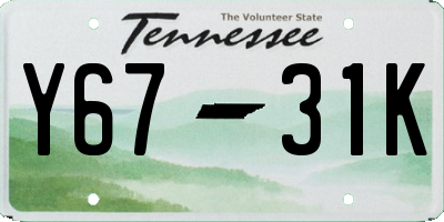 TN license plate Y6731K