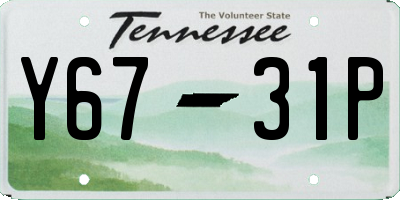 TN license plate Y6731P