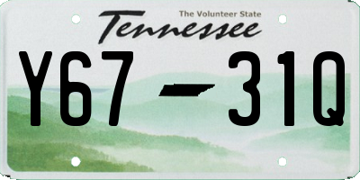 TN license plate Y6731Q
