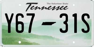 TN license plate Y6731S