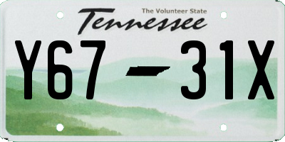 TN license plate Y6731X
