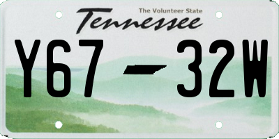 TN license plate Y6732W