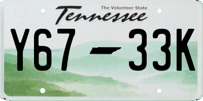 TN license plate Y6733K