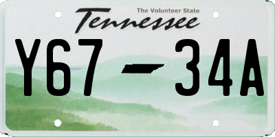 TN license plate Y6734A