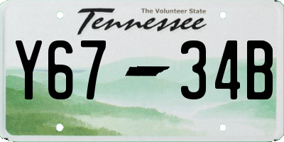 TN license plate Y6734B