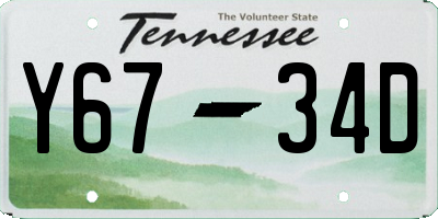 TN license plate Y6734D