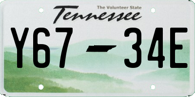 TN license plate Y6734E