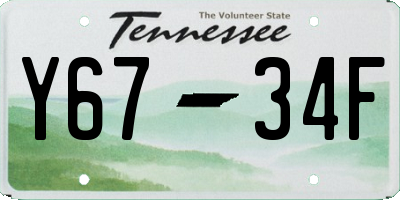 TN license plate Y6734F