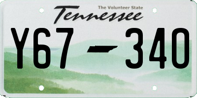 TN license plate Y6734O
