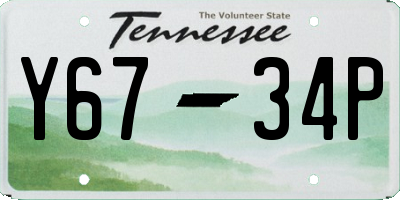 TN license plate Y6734P