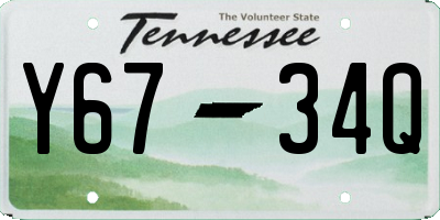 TN license plate Y6734Q