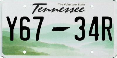 TN license plate Y6734R