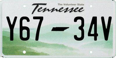 TN license plate Y6734V