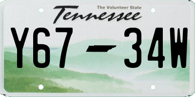 TN license plate Y6734W