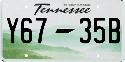 TN license plate Y6735B