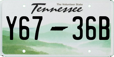 TN license plate Y6736B