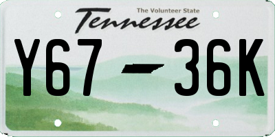 TN license plate Y6736K