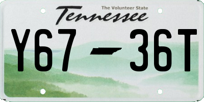 TN license plate Y6736T