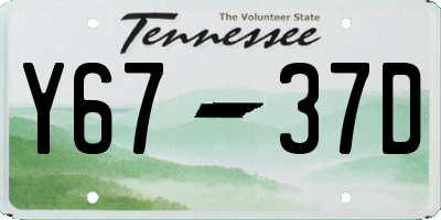 TN license plate Y6737D