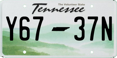 TN license plate Y6737N