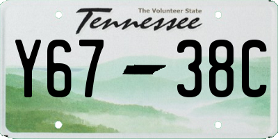 TN license plate Y6738C