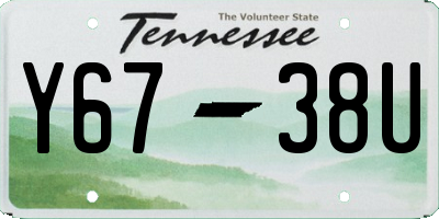 TN license plate Y6738U