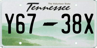 TN license plate Y6738X