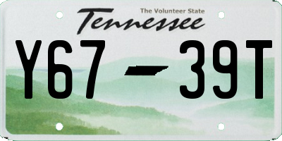 TN license plate Y6739T